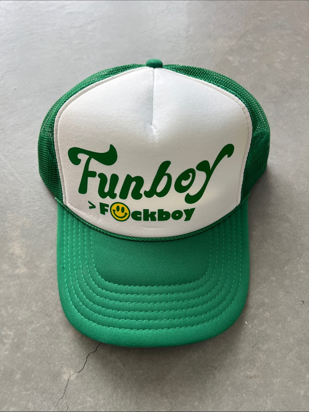 Funboy Green & White Trucker Hat